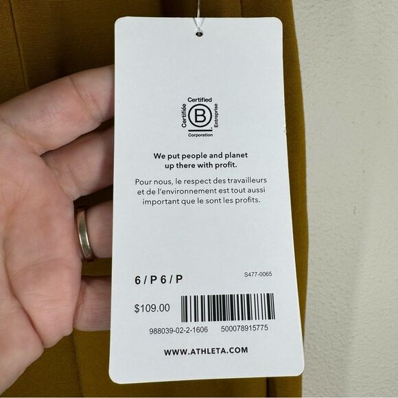 NWT Athleta Eastbound Straight Pants Brass Yellow Activewear 6 Petite 988039 - Picture 11 of 11